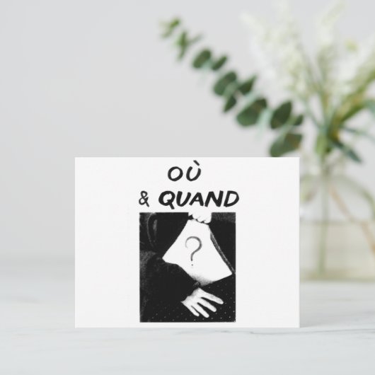 Ou & Quand Postkarte (Stehend Vorderseite)