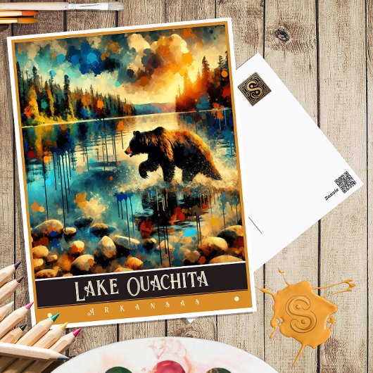 Ouachita-See, Arkansas | Vintage Malerei Postkarte