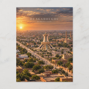 Ouagadougou Kinematische Monochrome Stadt Kunst Postkarte