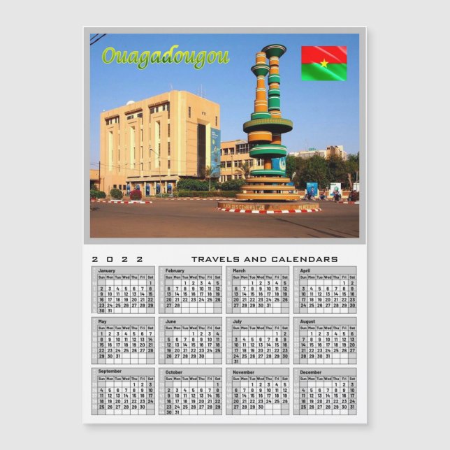 Ouagadougou - Place des cineastes - Burkina Faso - Magnetkarte (Vorderseite)