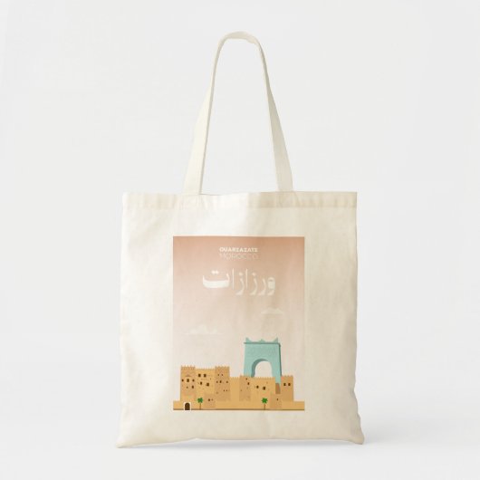 Ouarzazate Art – Illustrated Morocco City Design Tragetasche (Vorne)