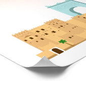 Ouarzazate City Morocco Illustration Poster (Ecke)