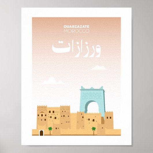 Ouarzazate City Morocco Illustration Poster (Vorne)