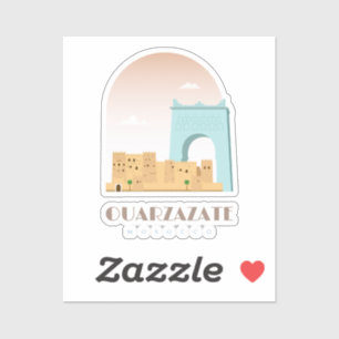 Ouarzazate city morocco Skyline Aufkleber