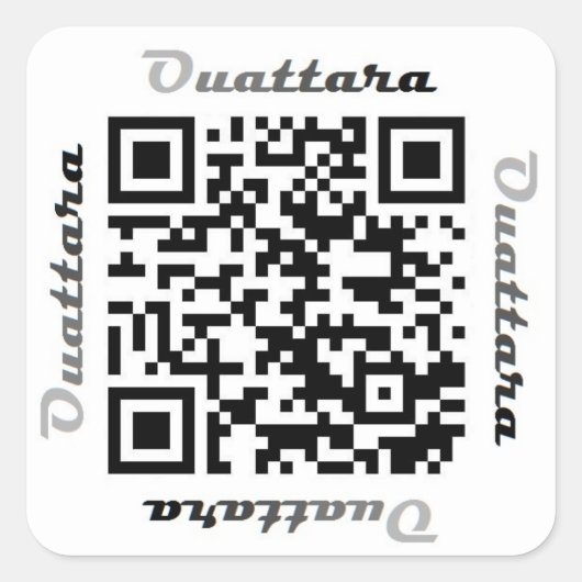 Ouattara QR Code Personalisiert NAME Aufkleber (Vorderseite)