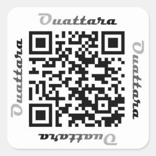 Ouattara QR Code-personalisierter NAMENSaufkleber Quadratischer Aufkleber