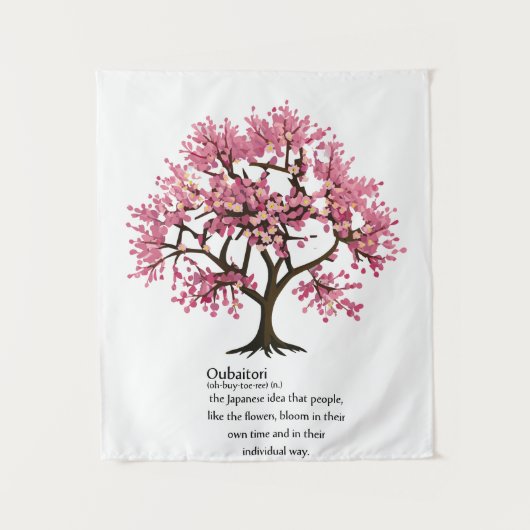 "Oubaitori" bedeutet benutzerdefinierte Farbe Wandteppich (Vorderseite)