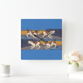 OUCH! Hundehund Quadratische Wanduhr (Zuhause)