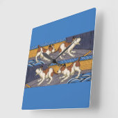 OUCH! Hundehund Quadratische Wanduhr (Winkel)