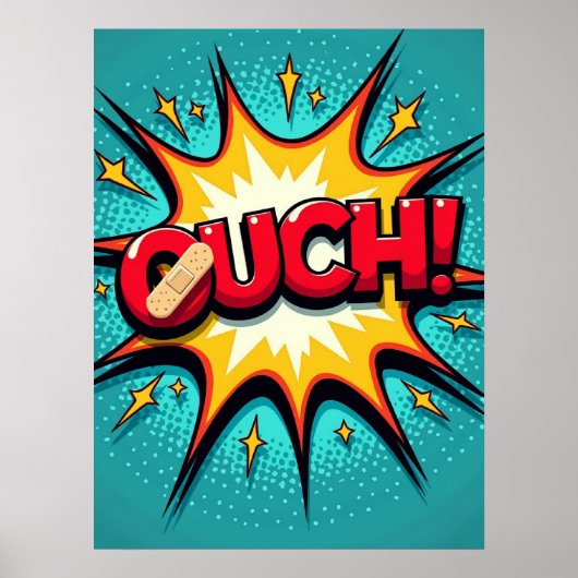 OUCH! Pop Art Comic Explosionspopster Poster (Vorne)