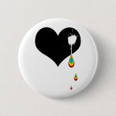 Ouch. Regenbogenherz. Button (Vorderseite)