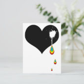 Ouch. Regenbogenherz. Postkarte (Stehend Vorderseite)