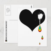 Ouch. Regenbogenherz. Postkarte (Vorne/Hinten)