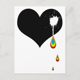 Ouch. Regenbogenherz. Postkarte