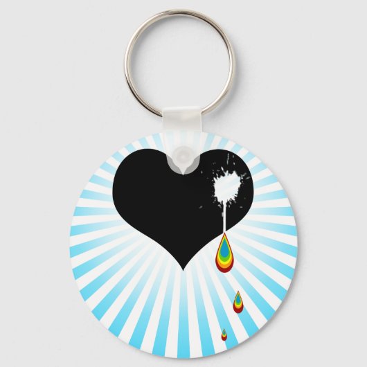 Ouch. Regenbogenherz. Schlüsselanhänger (Vorderseite)