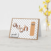 "ouch" traurige Bandaid bekommen gut Karte (Gelbe Blume)