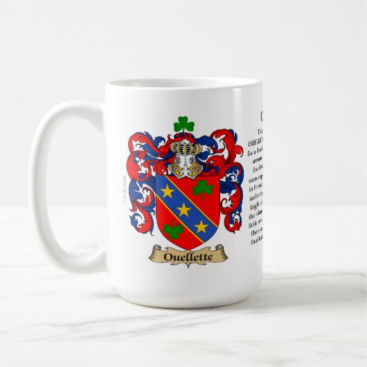Ouellette Familien-Wappen Kaffeetasse (Links)