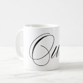 Oui Französisch für Ja mit rosa Herz Kaffeetasse (Vorderseite Links)