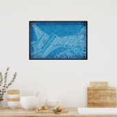 Oui! Las Vegas! Eiffel Tower Blueprint Poster (Küche)