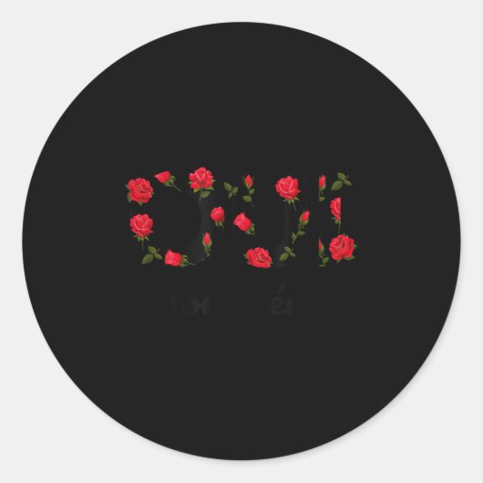 Oui Mon Cheri Cool French Expression Quotes Graphi Runder Aufkleber (Vorderseite)