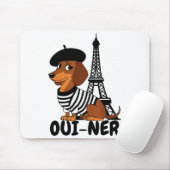 Oui-ner Dog Funny Dachshund Wiener Sausage Ween Do Mousepad (Mit Mouse)