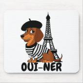 Oui-ner Dog Funny Dachshund Wiener Sausage Ween Do Mousepad (Vorne)