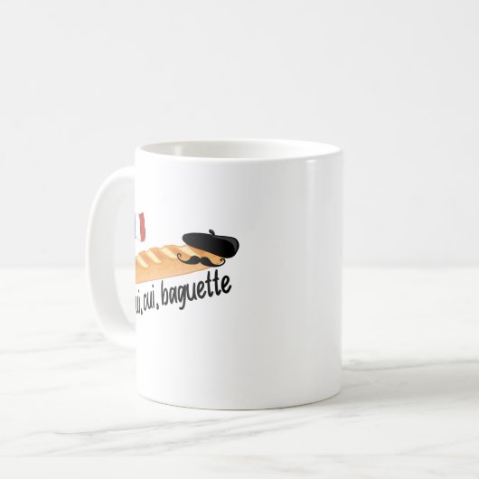 Oui Oui Baguette - Funny French Food Kaffeetasse (Vorderseite Links)