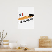 Oui Oui Baguette - Funny French Food Poster (Küche)