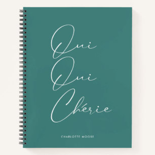 Oui Oui Chérie Französisches Zitat Chic Funny Mint Notizblock