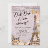 Oui Oui Dreimal Paris Geburtstag Einladung (Vorderseite)