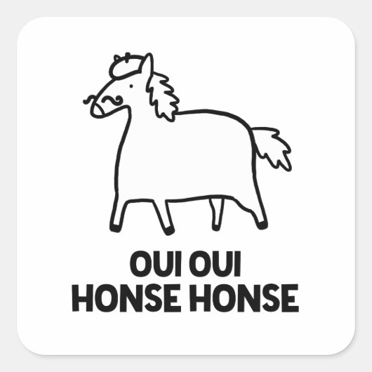 Oui Oui Honse Honse French Horse Pun Sticker (Vorderseite)