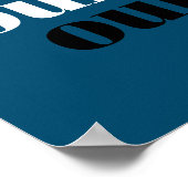 oui oui Modern Blue Einfache Typografie Badezimmer Poster (Ecke)