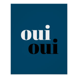 oui oui Moderne Blaue einfache Typografie Badezimm Poster