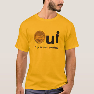 OUI Québec Referendum 1995 Plakat Dollars Gelb T-Shirt