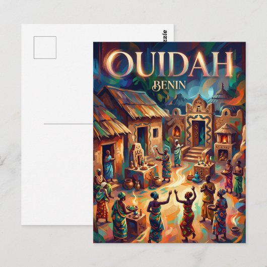 Ouidah Python Tempel Benin Postkarte (Vorne/Hinten)