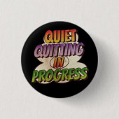 Ouiet Quitting in Progress - Comic Book Cartoon Button (Vorderseite)