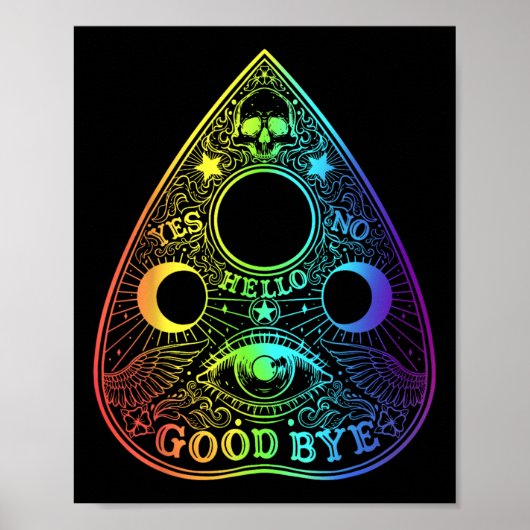 Ouija Board Planchette Gothic Paranormal Halloween Poster (Vorne)
