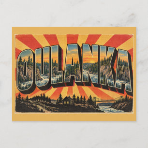 Oulanka-Canyons-Kiefern-Vintage-Reise-Kunst Postkarte