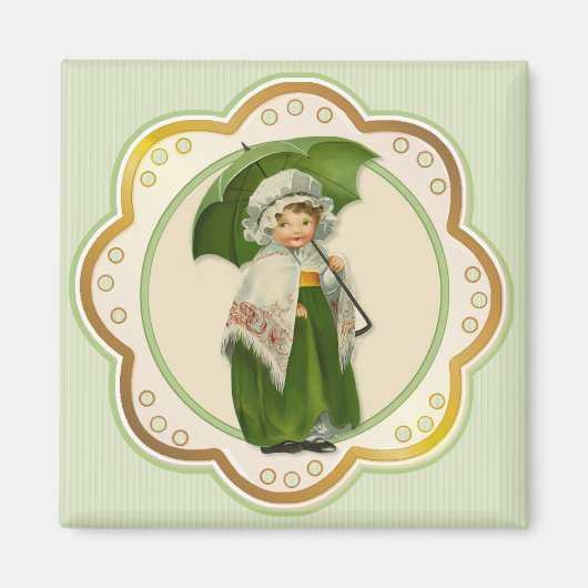 Ould Ireland Irish Umbrella Girl Magnet (Vorne)