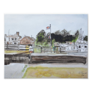 Oulton Broad Schleuse Fotodruck