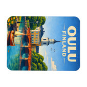 Oulu Finland Fridge Magnet Vintage Travel Art (Horizontal)