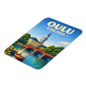 Oulu Finland Fridge Magnet Vintage Travel Art (Linke Seite)