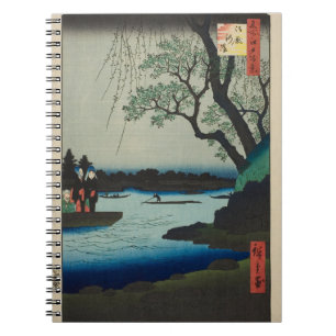 Oumaygashi - Vintage japanische Edo River Scene Notizblock