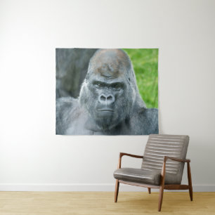 Oumbis Power ein Silverback-Portrait Wandteppich