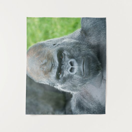 Oumbis Power ein Silverback-Portrait Wandteppich (Vorderseite)