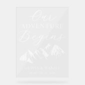 Our Adventure Begins Custom Wedding Acrylschild (Vorderseite)