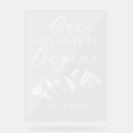 Our Adventure Begins Custom Wedding Acrylschild