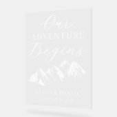 Our Adventure Begins Custom Wedding Acrylschild (Winkel)