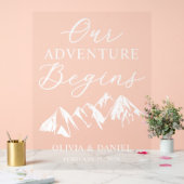 Our Adventure Begins Custom Wedding Acrylschild (Hochzeit)