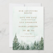 Our Adventure Rustic Pine Forest Photo Wedding Save The Date (Vorderseite)